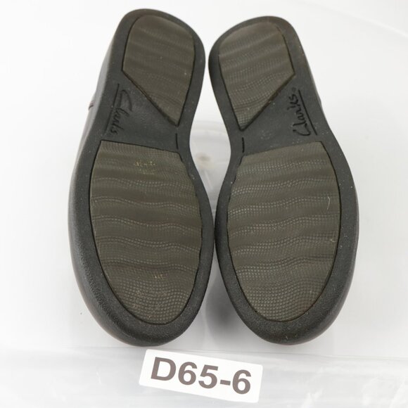 Clarks Womens Slip On Shoe Size 6 Brown Leather Elastic Sock Loafer Flats Comfy - Picture 8 of 10